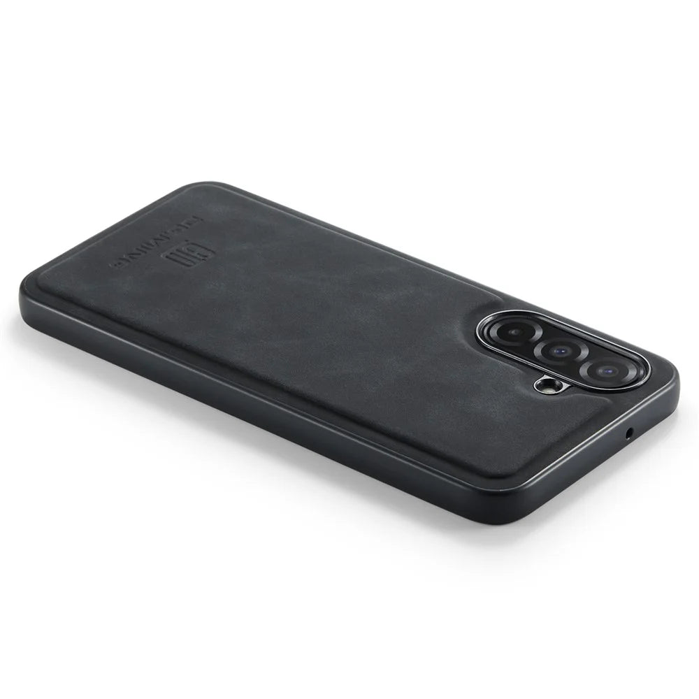 DG.MING For Samsung Galaxy A26 5G Case PU Leather Covered PC + TPU Hybrid Phone Shell - Black - 4