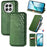 For OnePlus 13 Case Rhombus Imprint PU Leather Wallet Phone Cover - Green - 1