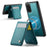 JEEHOOD For Samsung Galaxy S20 5G Leather Back Cover Magnetic Case  J06 Phone Case with Card Bag RFID Blocking - Blue - 2