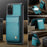 JEEHOOD For Samsung Galaxy S20 Plus 5G Leather Back Cover Magnetic Case  J06 Phone Case with Card Bag RFID Blocking - Blue - 4