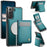JEEHOOD For Samsung Galaxy S21 4G Leather Back Cover Magnetic Case  J06 Phone Case with Card Bag RFID Blocking - Blue - 1