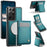 JEEHOOD For Samsung Galaxy S21 Ultra 5G Leather Back Cover Magnetic Case  J06 Phone Case with Card Bag RFID Blocking - Blue - 1