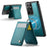 JEEHOOD For Samsung Galaxy S21 Ultra 5G Leather Back Cover Magnetic Case  J06 Phone Case with Card Bag RFID Blocking - Blue - 2