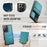 JEEHOOD For Samsung Galaxy S21 Ultra 5G Leather Back Cover Magnetic Case  J06 Phone Case with Card Bag RFID Blocking - Blue - 5
