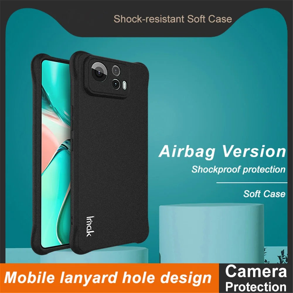 IMAK For Asus Zenfone 12 Ultra 5G Case TPU Phone Cover Airbag Shockproof Protection - Matte Black - 3