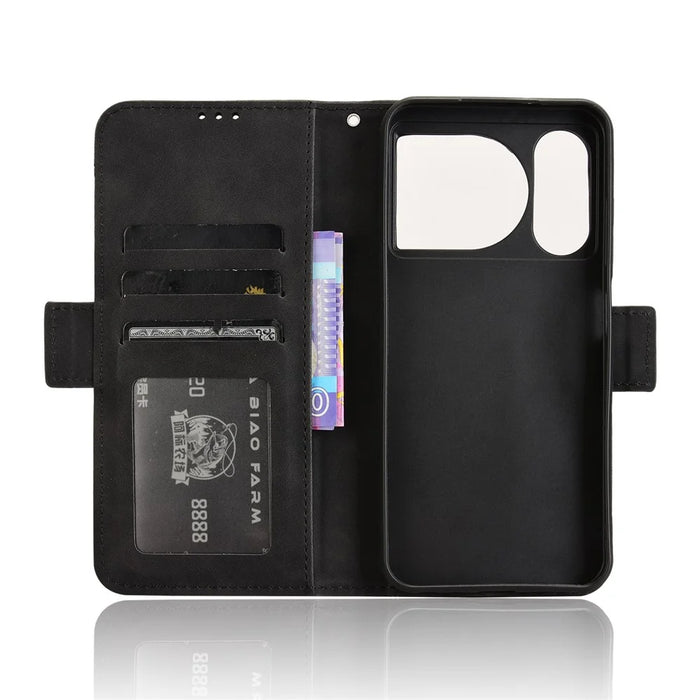 For ZTE nubia Music 2 Leather Case Phone Wallet Cover with Multiple Card Slots - Black - 6