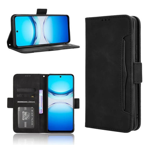 For vivo Y39 5G Leather Case Phone Wallet Cover with Multiple Card Slots - Black - 1
