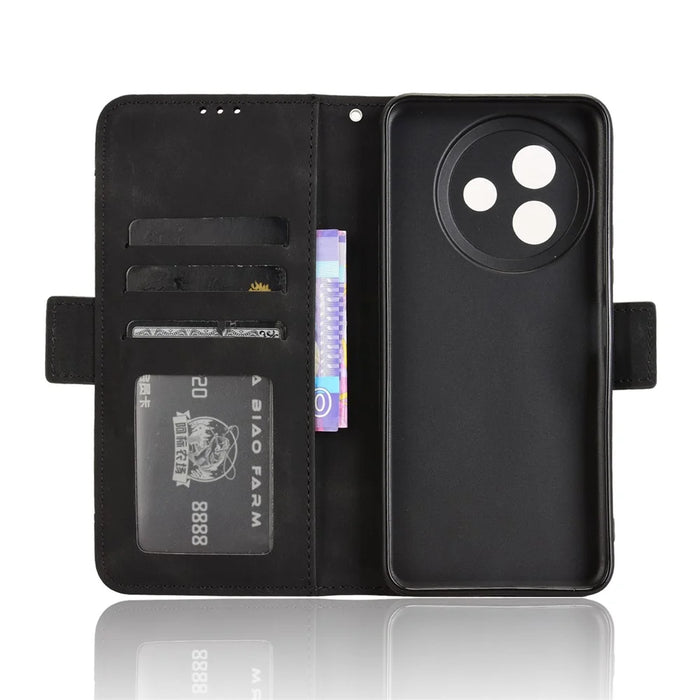 For vivo Y39 5G Leather Case Phone Wallet Cover with Multiple Card Slots - Black - 6