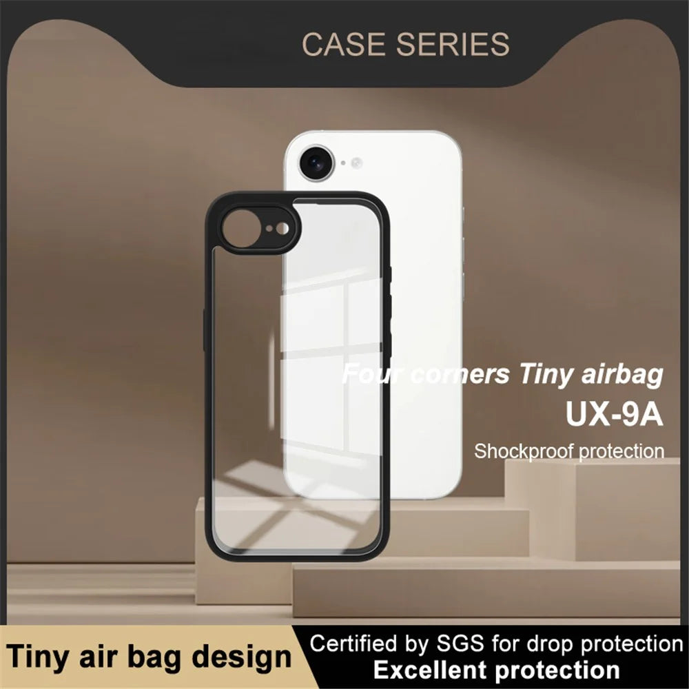 IMAK UX-9A Series for iPhone 17e / 16e Case Clear TPU PC Phone Cover Reinforced Corners - 5