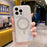 For iPhone 14 Pro Phone Case Compatible with MagSafe Glitter PC + TPU Hybrid Shockproof Cover - White - 5