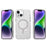 For iPhone 14 / 13 Phone Case Compatible with MagSafe Glitter PC + TPU Hybrid Shockproof Cover - White - 3