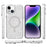 For iPhone 14 / 13 Phone Case Compatible with MagSafe Glitter PC + TPU Hybrid Shockproof Cover - White - 7