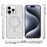 For iPhone 15 Pro Max Phone Case Compatible with MagSafe Glitter PC + TPU Hybrid Shockproof Cover - White - 7