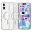 For iPhone 16 Plus Phone Case Compatible with MagSafe Glitter PC + TPU Hybrid Shockproof Cover - White - 2