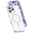 For iPhone 16 Pro Phone Case Compatible with MagSafe Glitter PC + TPU Hybrid Shockproof Cover - White - 6