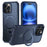 For iPhone 16 Pro Max Case with Magnetic Kickstand TPU + PC Anti Drop Phone Cover - Sapphire - 1