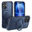 For iPhone 16 Plus Case with Magnetic Kickstand TPU + PC Anti Drop Phone Cover - Sapphire - 1
