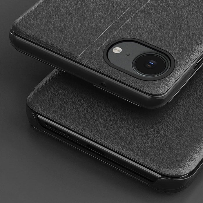 For iPhone 17e / 16e Phone Case Folio Flip PU Leather Stand Cover - Black - 4