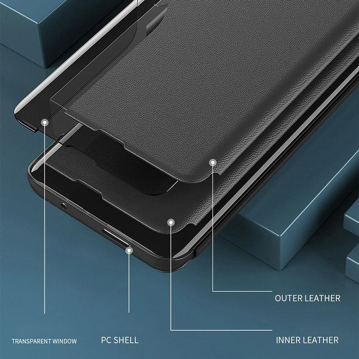 For iPhone 17e / 16e Phone Case Folio Flip PU Leather Stand Cover - Black - 5