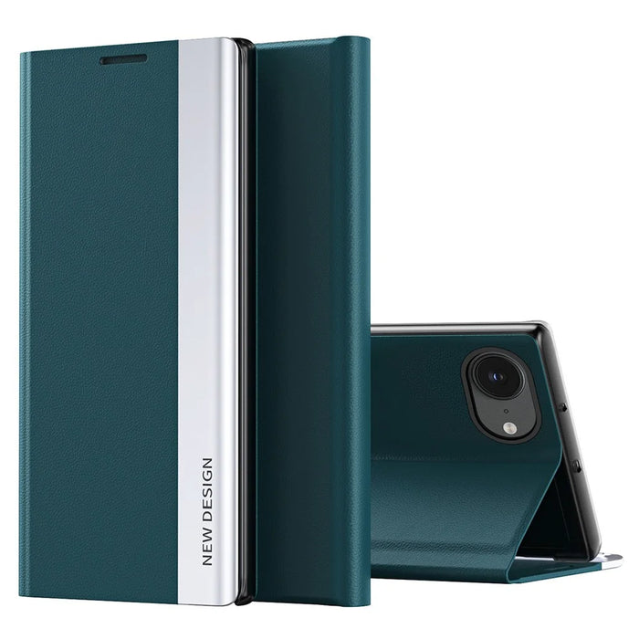For iPhone 17e / 16e Case Antidrop Leather Phone Cover with Stand - Green - 1