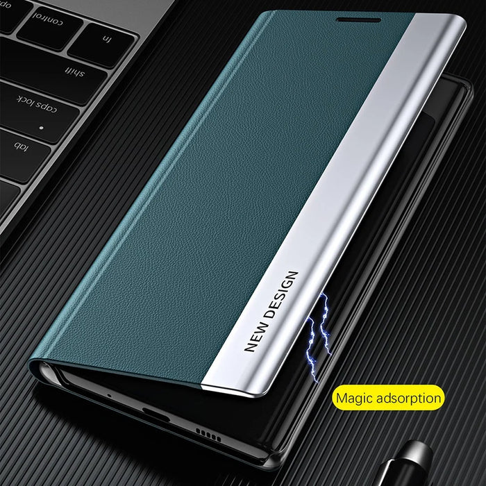 For iPhone 17e / 16e Case Antidrop Leather Phone Cover with Stand - Green - 3