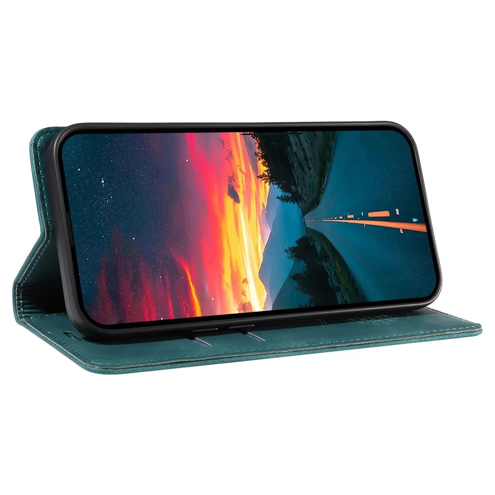 BETOPNICE 003 For vivo Y29s 5G  /  Y04 4G Case Magnetic Closure RFID Blocking Wallet Stand Leather Phone Cover - Green - 3