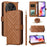 For ZTE Blade V70 Max / nubia V70 Max Wallet Case with Shoulder / Wrist Strap Leather Phone Cover Stand - Brown - 1