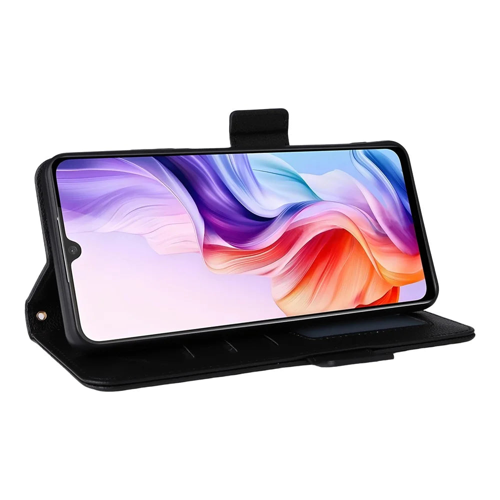 For ZTE Blade V70 Max / nubia V70 Max Case with Wrist Strap Litchi Texture PU Leather Wallet Phone Cover - Black - 4