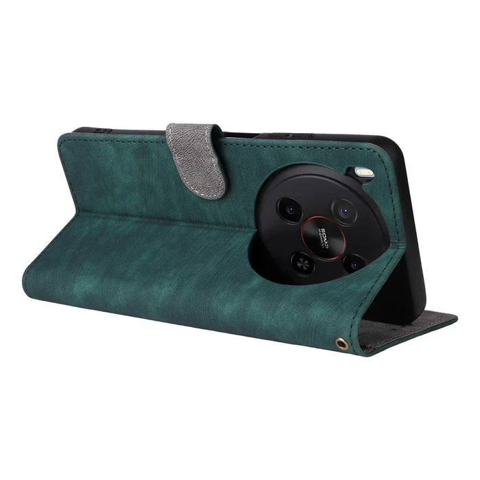 For ZTE Blade V70 Max / nubia V70 Max Case Wallet RFID Blocking PU Leather Cover Viewing Stand - Green - 5