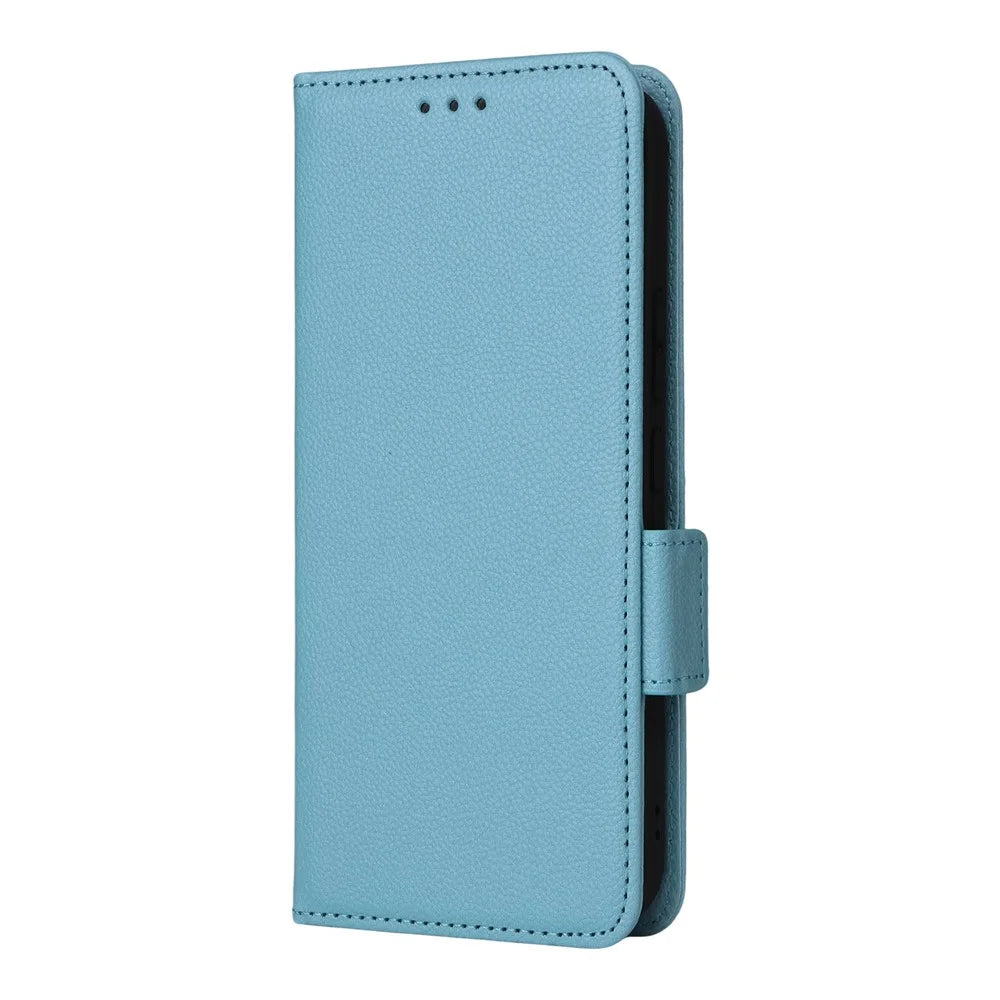 For vivo Y39 5G / Y300i 5G Case with Wrist Strap Litchi Texture PU Leather Wallet Phone Cover - Baby Blue - 7