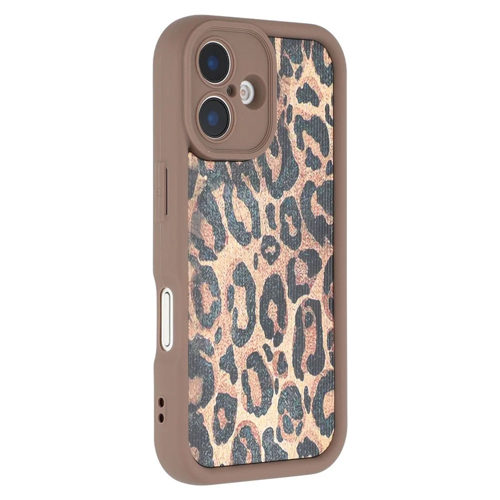 For iPhone 16 Plus Case Leopard Print TPU Precise Cutout Phone Cover - Brown - 1