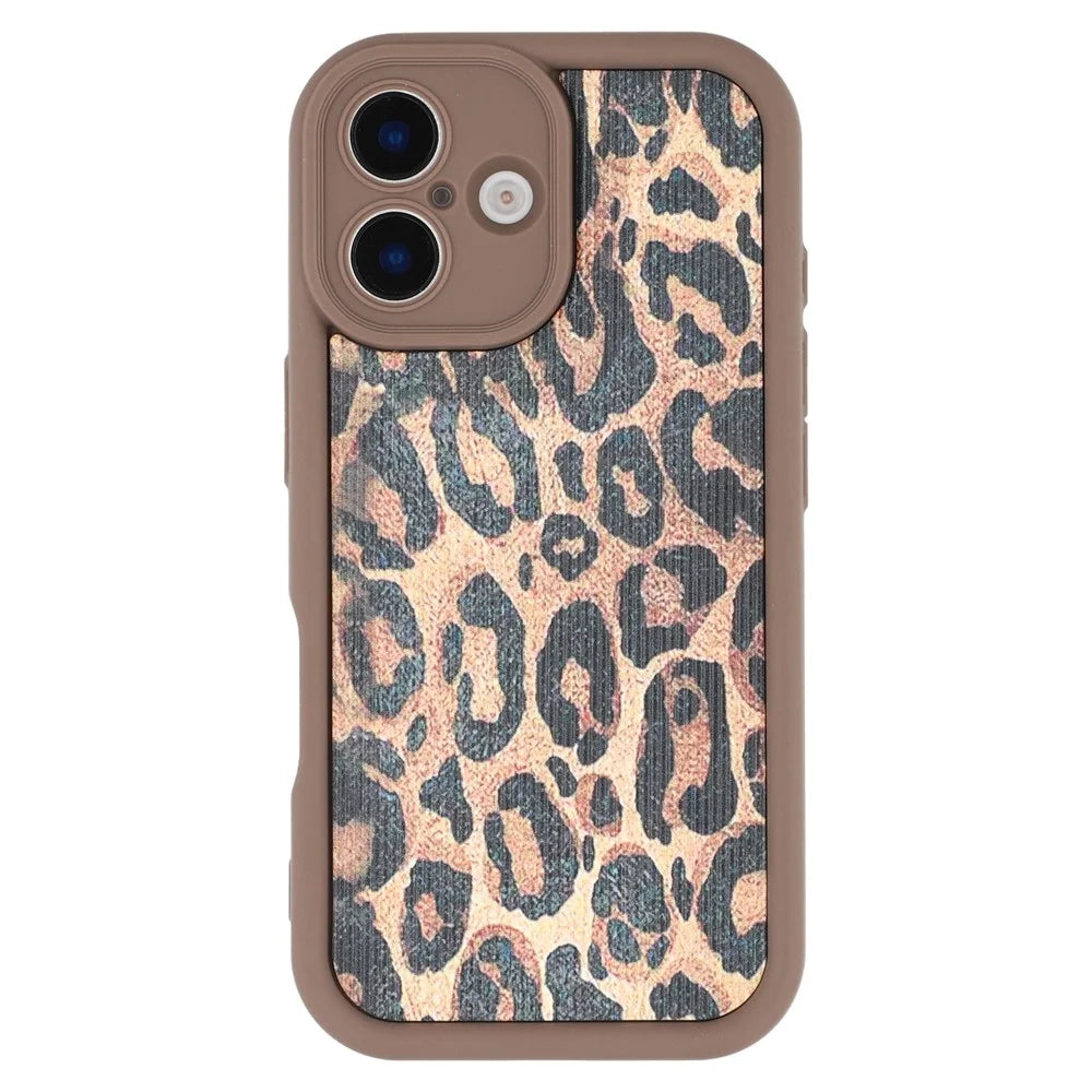 For iPhone 16 Plus Case Leopard Print TPU Precise Cutout Phone Cover - Brown - 3