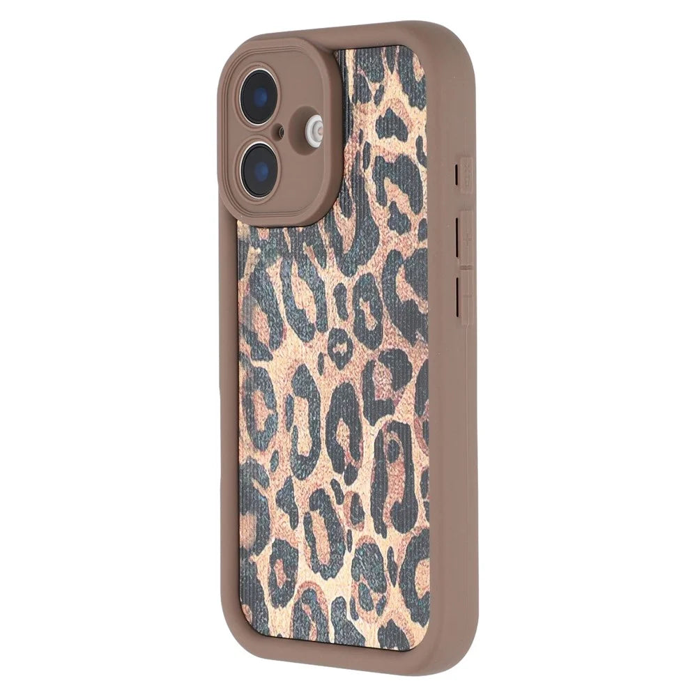 For iPhone 16 Plus Case Leopard Print TPU Precise Cutout Phone Cover - Brown - 4