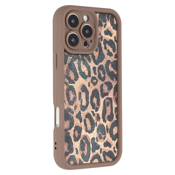 For iPhone 16 Pro Max Case Leopard Print TPU Precise Cutout Phone Cover - Brown - 1