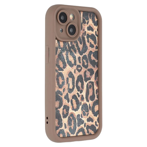 For iPhone 14 Case Leopard Print TPU Precise Cutout Phone Cover - Brown - 1