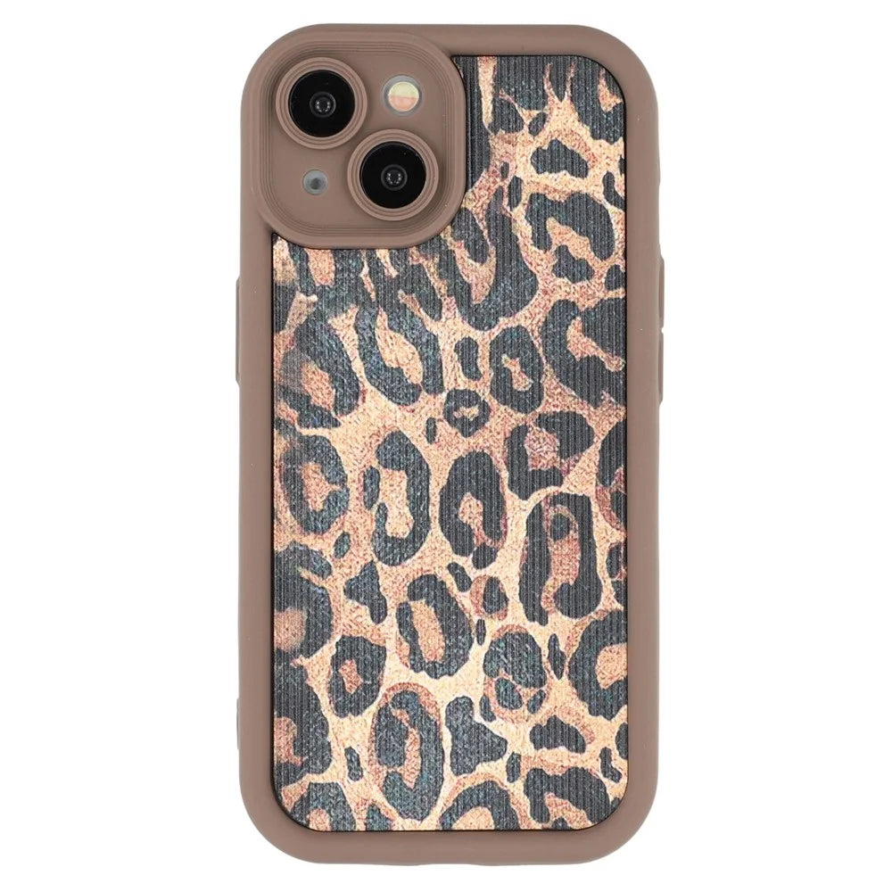For iPhone 14 Case Leopard Print TPU Precise Cutout Phone Cover - Brown - 3