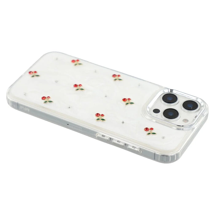 For iPhone 16 Pro Case 3D Epoxy Cherry Design Soft TPU Back Cover - 5