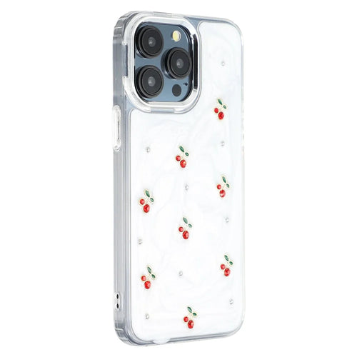 For iPhone 15 Pro Case 3D Epoxy Cherry Design Soft TPU Back Cover - 1