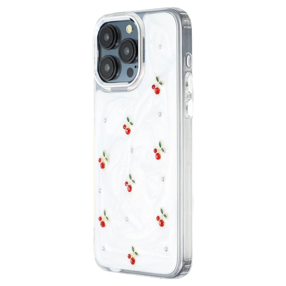 For iPhone 15 Pro Case 3D Epoxy Cherry Design Soft TPU Back Cover - 4