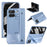 For Google Pixel 10 Pro Fold Case Kickstand Hinge PC Phone Cover with Tempered Glass Film, Stylus - Blue - 1