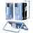 For Google Pixel 10 Pro Fold Case Kickstand Hinge PC Phone Cover with Tempered Glass Film, Stylus - Blue - 3