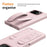 For Google Pixel 10 Pro Fold Case Kickstand Wristband PC Phone Cover with Tempered Glass Film - Pink - 5