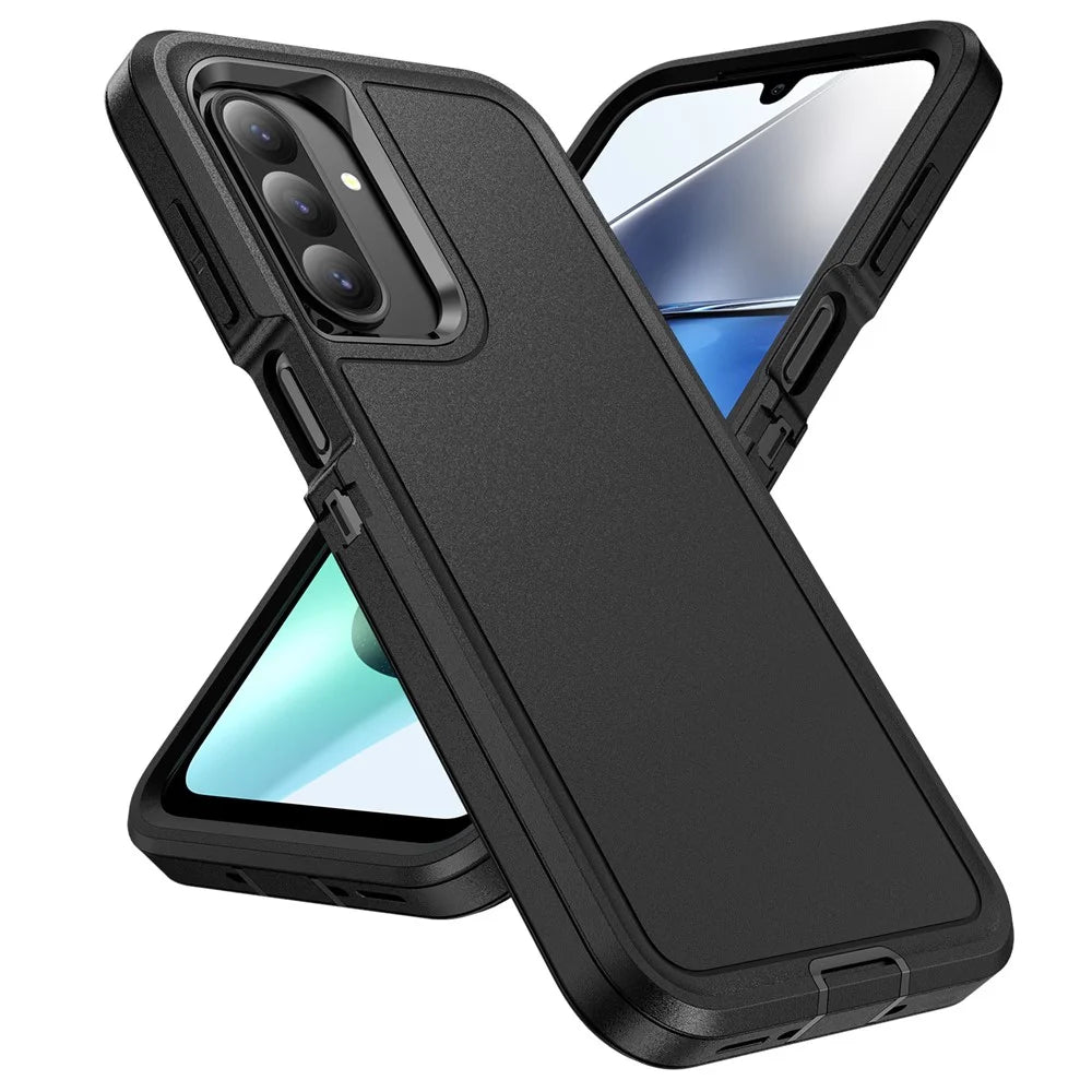 For Samsung Galaxy A26 5G Case PC + Silicone + EVA 3 in 1 Shockproof Phone Cover - Black + Black - 1