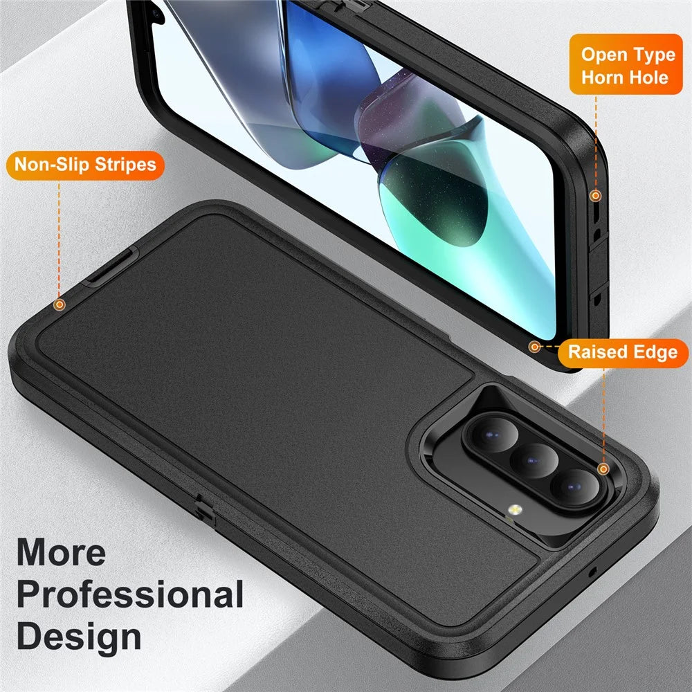 For Samsung Galaxy A26 5G Case PC + Silicone + EVA 3 in 1 Shockproof Phone Cover - Black + Black - 3