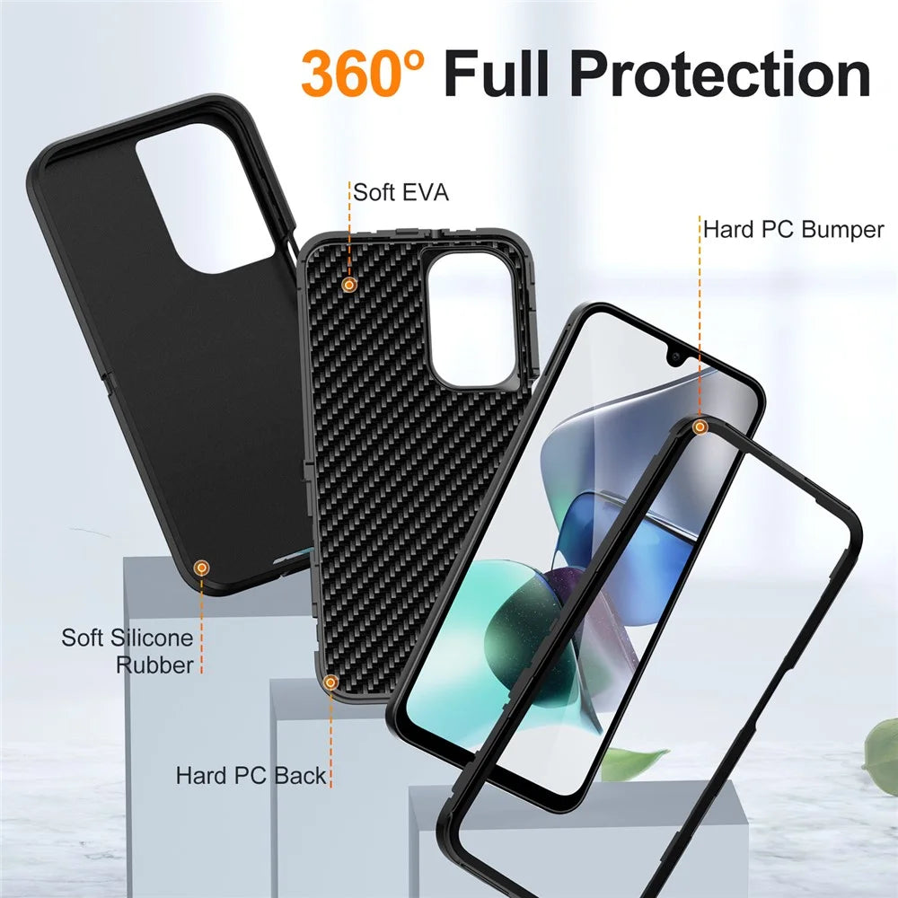 For Samsung Galaxy A26 5G Case PC + Silicone + EVA 3 in 1 Shockproof Phone Cover - Black + Black - 4