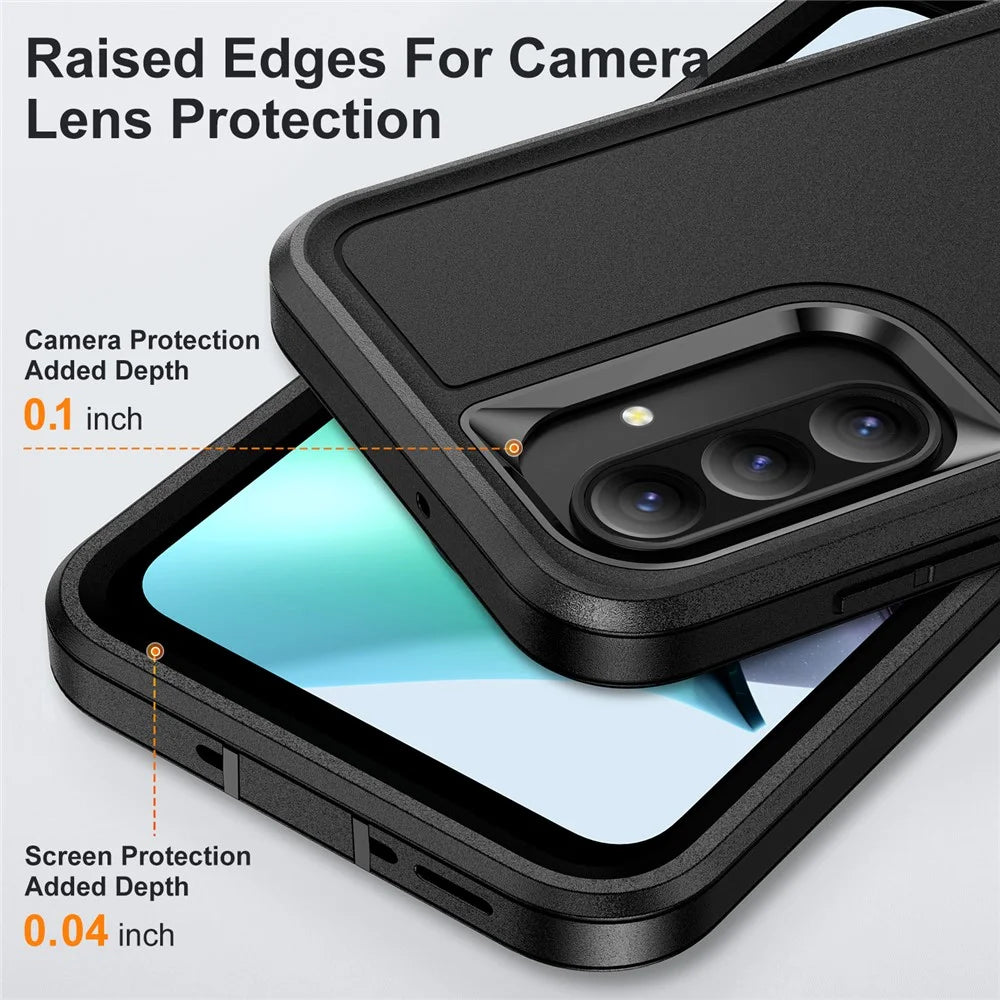 For Samsung Galaxy A26 5G Case PC + Silicone + EVA 3 in 1 Shockproof Phone Cover - Black + Black - 5
