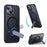 For iPhone 13 Case Compatible with MagSafe Rotating Straight Kickstand TPU + PC Matte Phone Cover - Black - 7