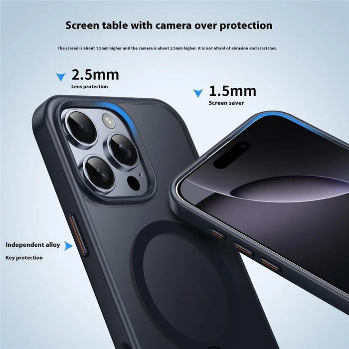 For iPhone 16 Pro Max Case Compatible with MagSafe Rotating Straight Kickstand TPU + PC Matte Phone Cover - Black - 4