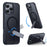 For iPhone 16 Pro Max Case Compatible with MagSafe Rotating Straight Kickstand TPU + PC Matte Phone Cover - Black - 6