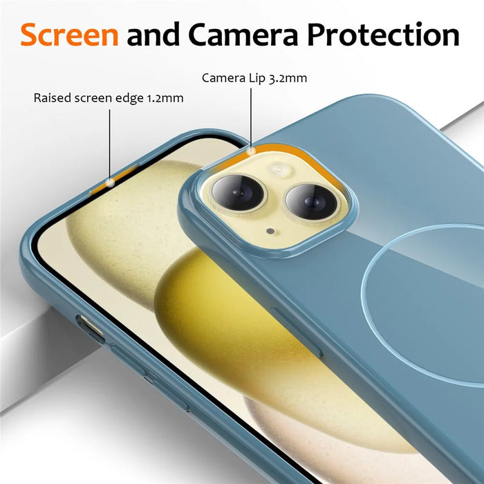 For iPhone 13 Magnetic Case Compatible with MagSafe TPU Phone Back Cover with Lanyard - Blue - 3